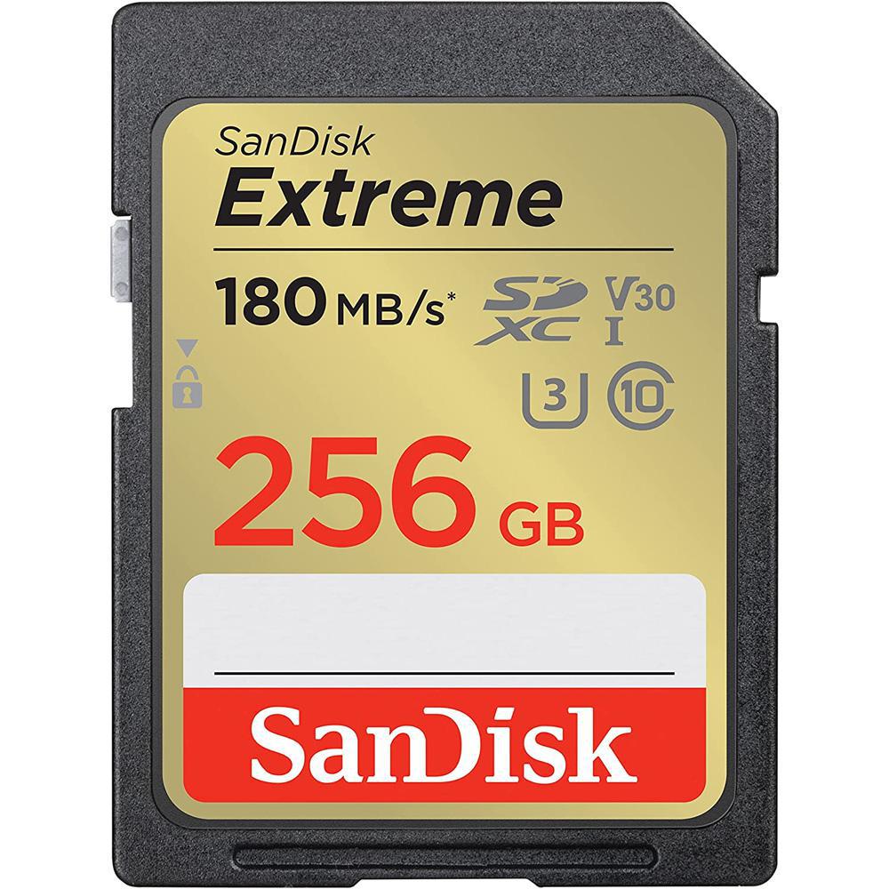 Cartão de Memória Sandisk Extreme SDXC 256GB Classe 10 180MB/s