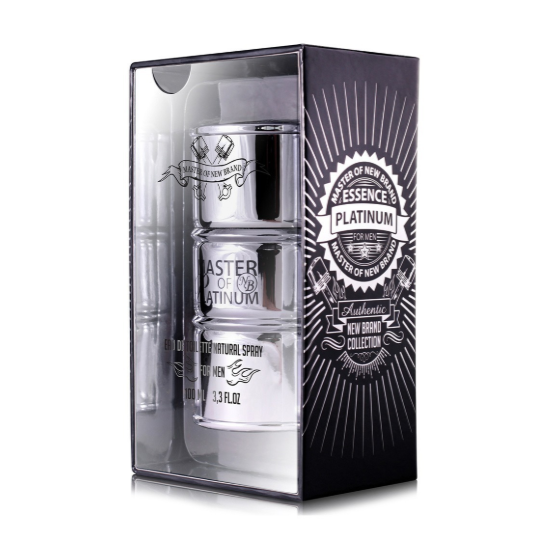 Perfume New Brand Master Of Platinum Eau de Toilette Masculino 100ML foto 1