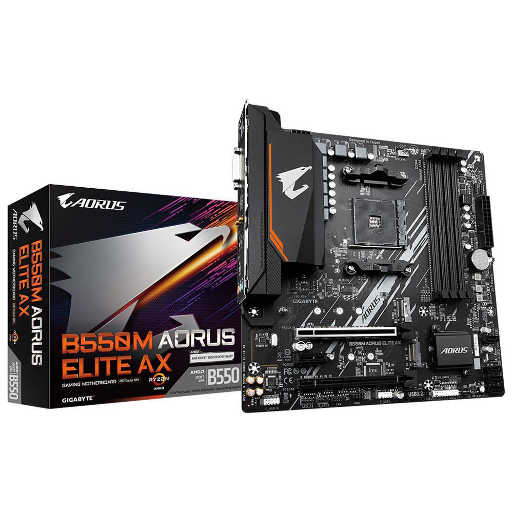 Placa Mãe Gigabyte B550M Aorus Elite AX AMD Soquete AM4