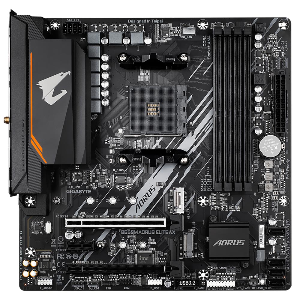 Placa Mãe Gigabyte B550M Aorus Elite AX AMD Soquete AM4 foto 1