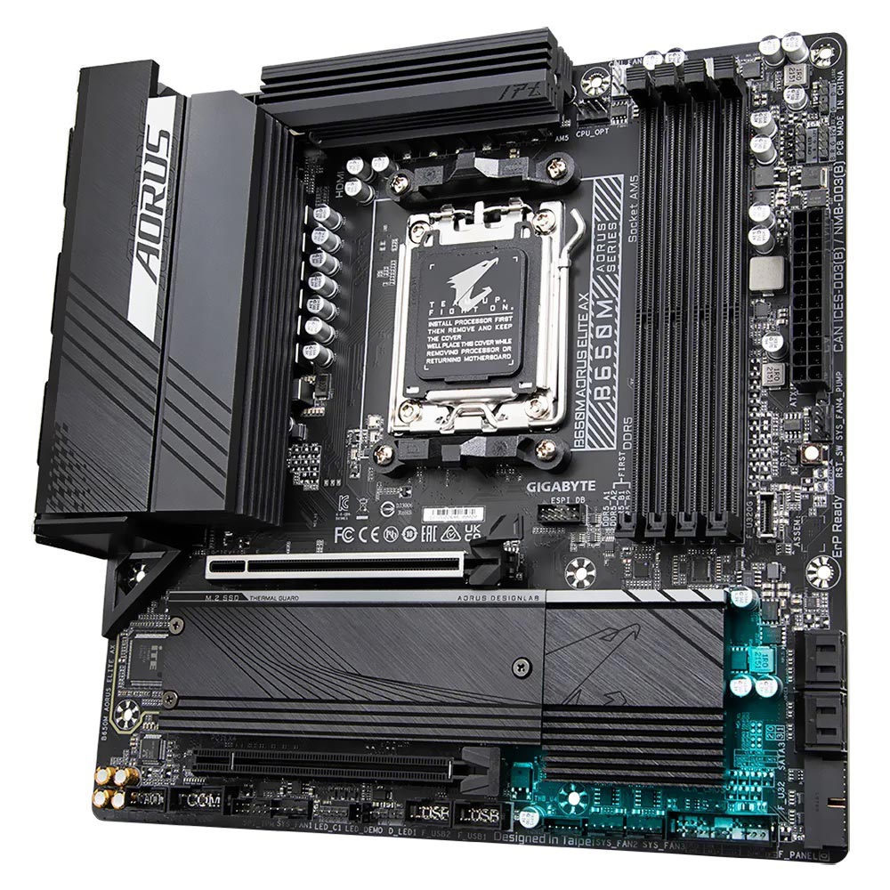 Placa Mãe Gigabyte B650M Aorus Elite AX AMD Soquete AM5 foto 1