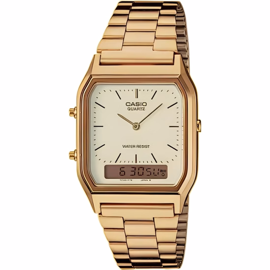 Relógio Casio Vintage AQ-230GA Analógico/Digital Dourado foto 3