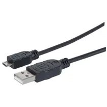 Cabo USB-A p/Micro-B Manhattan M/M 1.8MTR Black