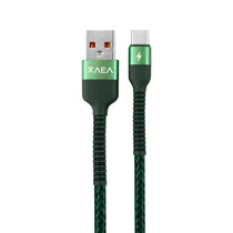 Cabo Xaea Hulk MOD2079 - USB/USB-C - 1 Metro - Nylon - Verde