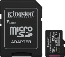 Cartão de Memória Micro SD Kingston 256GB Canvas Select Plus 2X1 - 150MB/s