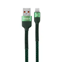 Cabo Xaea Hulk MOD2080 - USB/Lightning - 1 Metro - Nylon - Verde