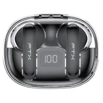 Fone de Ouvido Sem Fio FTX E80-BK com Bluetooth 6.0 / Microfone / Touch / IPX6 - Preto