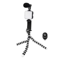 Bastão de Selfie Satellite A-RM900K - com Luz LED e Microfone - Bluetooth - Tripé - Preto