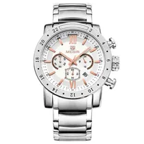 Relógio Analógico Megir Polit MS3008G-7N0 Masculino, Metal - Prata e Branco