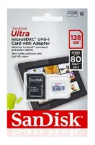 Cartao de Memoria 128GB Sandisk Ultra Classe 10 80MBS SD Card com Adaptador