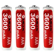 Pilha Recarregável AAA Mox de 3.600 Mah 1.2V - 4 Unidades