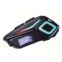 Intercomunicador Bluetooth para Moto / Fone de Ouvido para Capacete Sem Fio Helmet K08 / USB-C - Preto