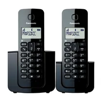 Telefone Sem Fio Panasonic KX-TGB112LAB - 2 Bases - com Bina - Bivolt - Preto