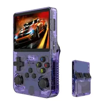 Console Game Portatil R36S DDR3L / Tela 3.5" / 1GB / 128GB / 3D / TF / 3500MAH - Roxo