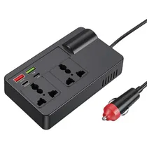 Inversor Multifuncional para Carro Power C11-B / 12-24V / 110-220V - Preto