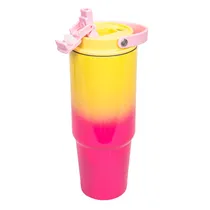 Copo Térmico Degradado 800ML Rosa e Amarelo