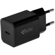 Adaptador de Tomada 4LIFE FL8230CGB USB-C de 30 Watts - Preto