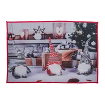 Tapete de Natal Decorativa com Desenho de Gnomo 40X60CM