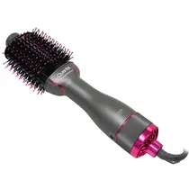 Escova Elétrica Quanta QTES6000N Style&Glamour 2 In 1 com 1.300 Watts Bivolt - Cinza/Rosa