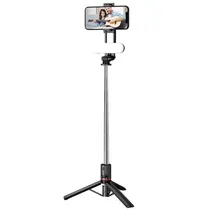 Mini Bastão de Selfie Stick BT A3040-L15 / 1140MM / com LED - Preto