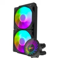 Water Cooler Cpu Aigo Darkflash Radiant DCS 240 Liquid, Argb, Preto, 240MM, Intel 115X/ 1200/ 1700/ 2011(V3), AMD AM3+/ AM4/ AM5/ FM2+