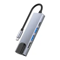 Hub Onex HUB-7567 - 5 Em 1 - USB-C - Cinza