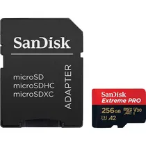 Cartão de Memória Sandisk Extreme Pro SDSQXCD-256G-GN6MA - 256GB - Micro SD com Adaptador - 200MB/s