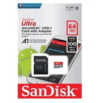 Cartão de Memória Sandisk Micro SD Ultra C10 64GB /100MBS(SDSQUAR-064-GN6MA)