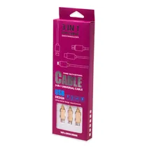 Cabo Carregador Rápido Universal 3 Em 1 / 3 Saídas / Micro- USB / 2 USB Lightning - Color Mix