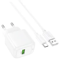Carregador Hoco CS52A QC30 USB+Cabo USB-C - Branco