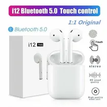 Fone de Ouvido Bluetooth 5.0 I12 TWS Earbuds Branco
