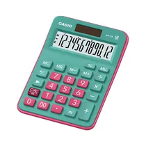Calculadora Compacta Casio MX-12B-GNRD com 12 Dígitos - Verde/Rosa