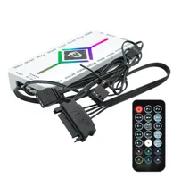 Controlador Argb Sate ACB-72 White, 8XPWM, 10X Conectores Argb 3 Pines 5V, SATA Power Input, com Controle
