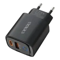 Carregador A-CC1204 USB-A/USB-C Negro