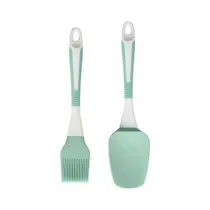 Pincel Y Espátula de Silicona Cookstyle SLL-1392 Verde - Blanco