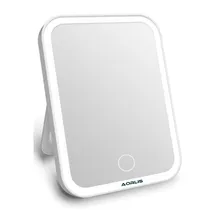 Mini Espelho para Maquiagem LED Aorlis AO-77905 / Recarregavel - Branco