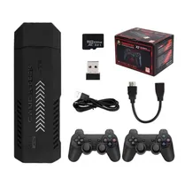 Console Game Stick X2+ 4K 10000 Jogos 2 Controles 64GB - Preto
