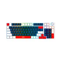 Teclado Gamer Xo KB-08 RGB 3 Modos (USB/ BT/ 2.4G) 1000MAH - Azul/ Branco/ Vermelho