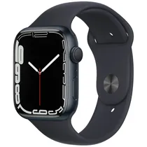 Apple Watch Series 7 Caixa de Alumínio Em Meia Noite e Correia Esportiva Em Cor Meia Noite 45 MM MKN53BE/A