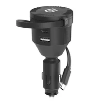 Carregador para Carro Ur UC-05 / 120W / USB-A / USB-C / com Cabo USB-C - Preto