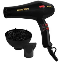 Secador de Cabelo Megastar Beauty 3600 SC226 / 3600W / 3 Temperaturas / 2 Velocidades / 220V ~ 50/ 60HZ - Preto