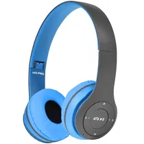 Fone de Ouvido Sem Fio Mox MO-F900 com Bluetooth / Aux / FM - Cinza/Azul