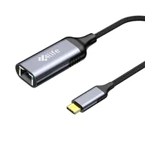 Cabo Adaptador 4LIFE FL-RJ01 / USB-C para RJ45 / 1000MBPS - Silver/Gray