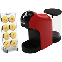 Cafeteira Elétrica Quanta Pure Flavour QTCMC50 - 1400W - 1L - 3 Em 1 - com Porta Cápsula - 220V - Vermelho + Copo