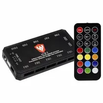 Controlador RGB Sate ACB-2 Black, 2XPWM, 10X Conectores RGB 6 Pines 5V, Molex Power Imput, com Controle