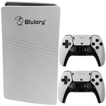 Console Blulory Game Stick RS5 4K Ultra HD com 2 Controles - Branco/Preto