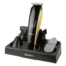 Barbeador Elétrico Mox MO-AFT08 - 8 Em 1 - Recarregável e Bivolt - Preto e Dourado