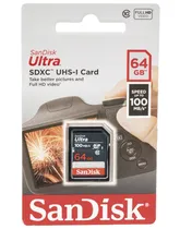Cartão de Memória Sandisk SDXC Ultra SD / C10 / 64GB / 100MBS - (SDSDUNR-064G-GN3IN)