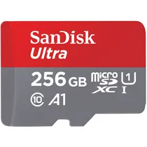 Memória Micro SD Sandisk Ultra 150 MB/s C10 U1 256 GB com Adaptador (SDSQUAC-256G-GN6MA)