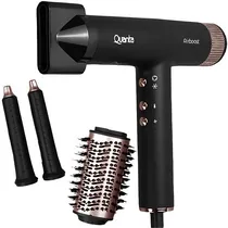 Secador de Cabelo Quanta QTSCB1700 Airboosts / 3 Em 1 / 1500W / 3 Temperaturas / 3 Velocidades / 127V ~ 60HZ - Preto/ Rosa